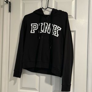 Pink Victoria secret black hoodie